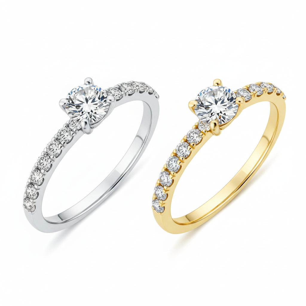 C151-13 Dört Tırnak Yuvarlak Taşlı