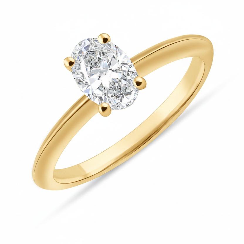 CT-001-6 Oval Kesim Tektaş Yüzük