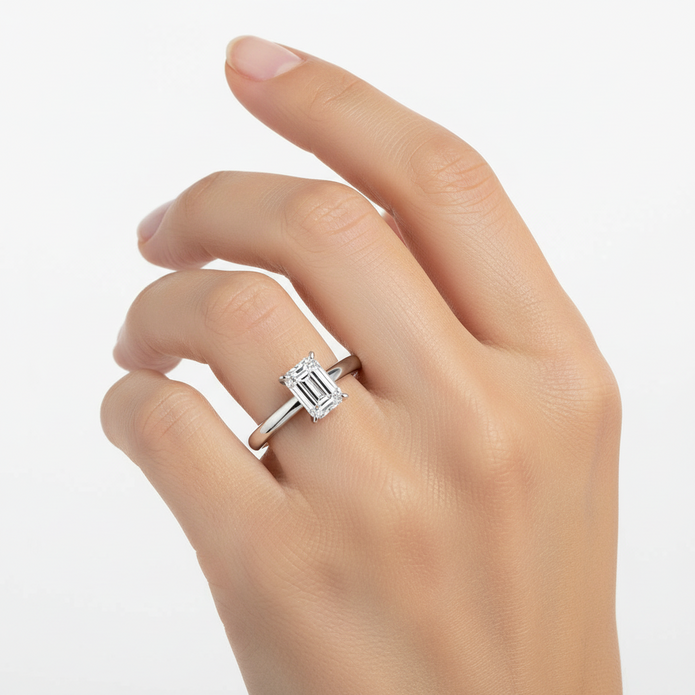 CT-003-34 Emerald Kesim Tektaş Yüzük