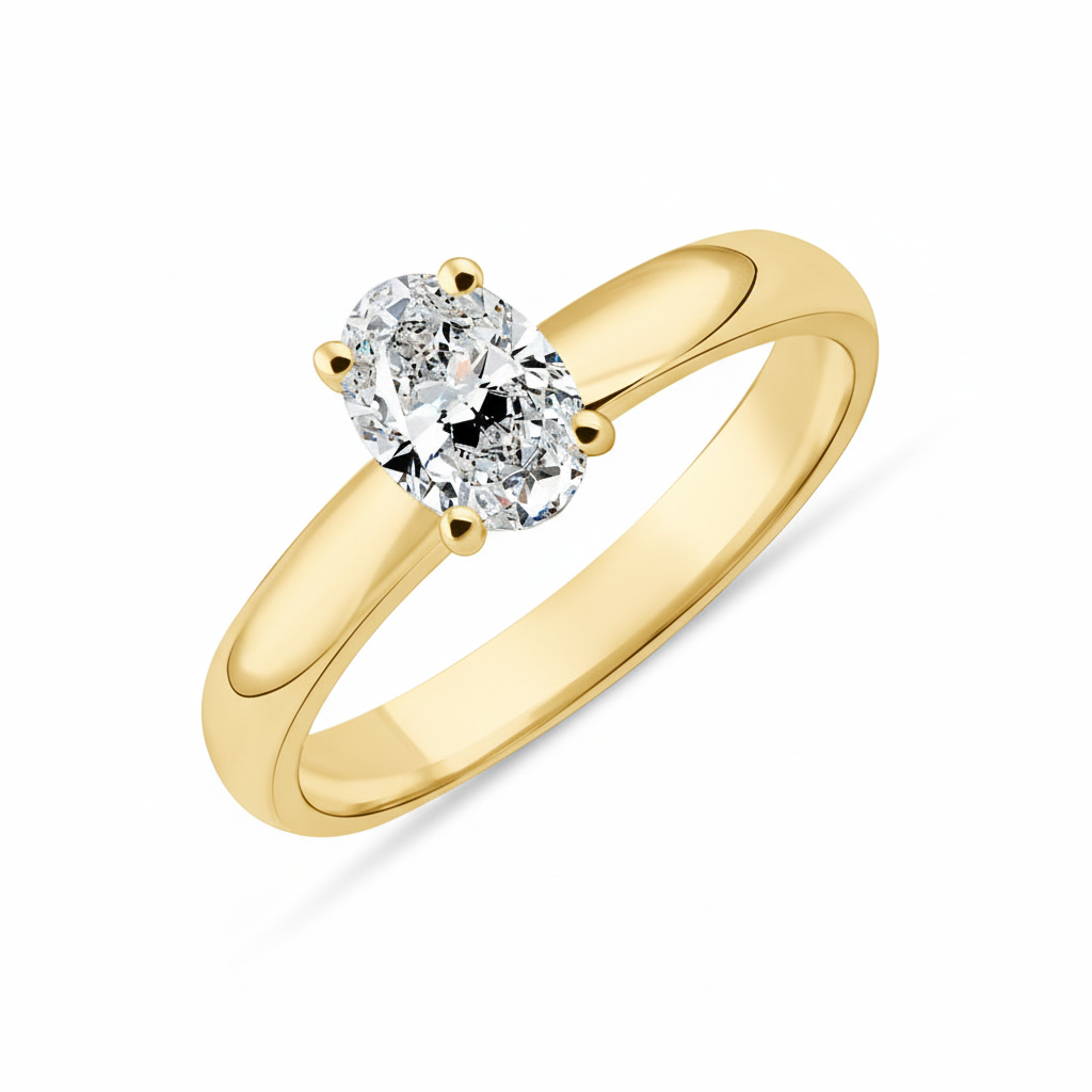 CT-004-6 Oval Kesim Tektaş Yüzük