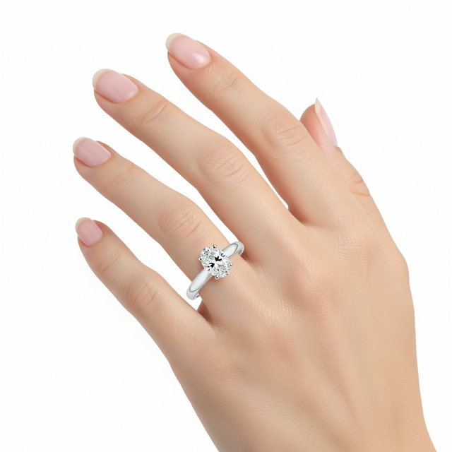 CT-004-6 Oval Kesim Tektaş Yüzük