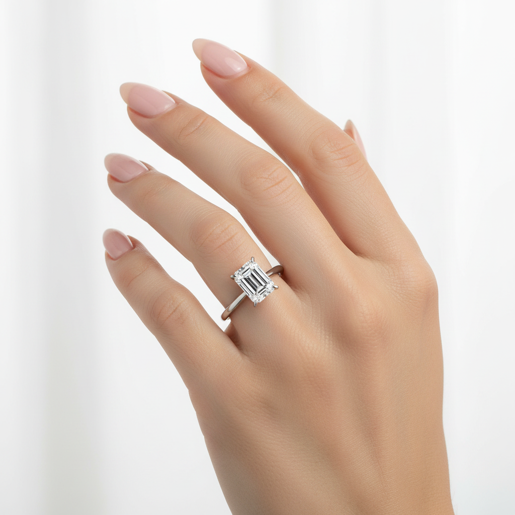 CT-005-34 Emerald Kesim Tektaş Yüzük