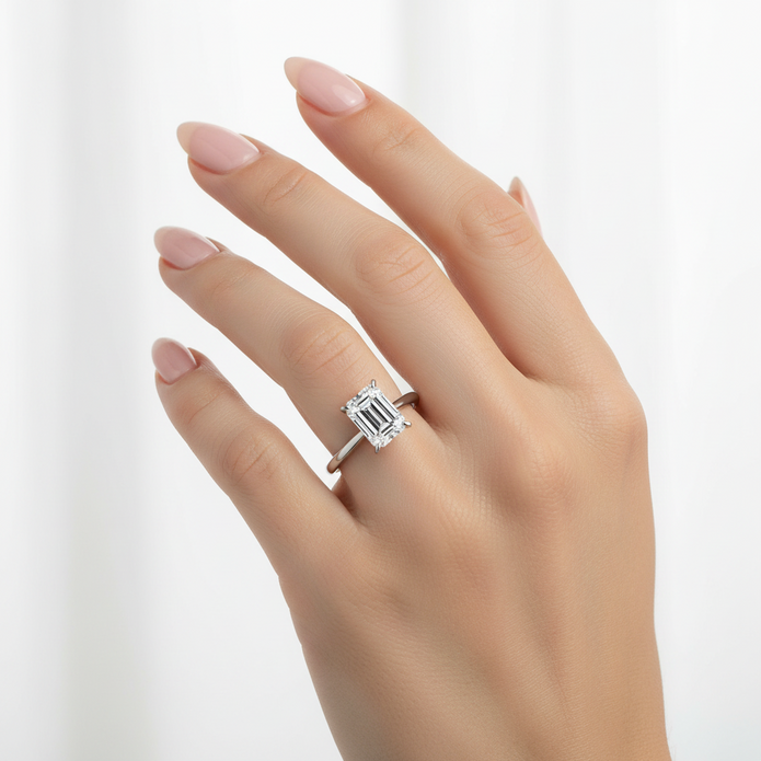 CT-005-34 Emerald Kesim Tektaş Yüzük